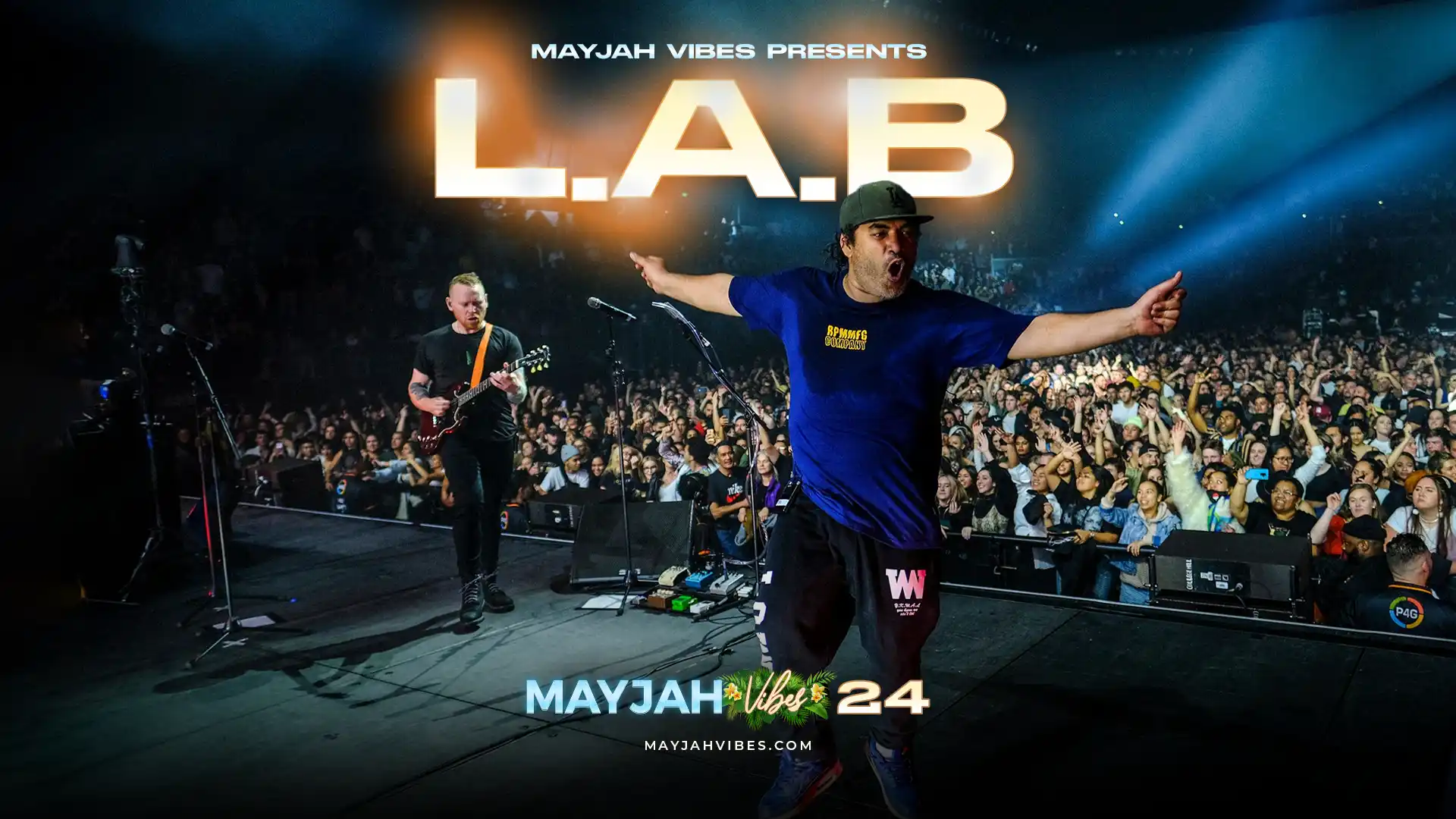 Experience L.A.B's electrifying performance at Mayjah Vibes 2024! Groove to their eclectic blend of reggae, funk, and rock.